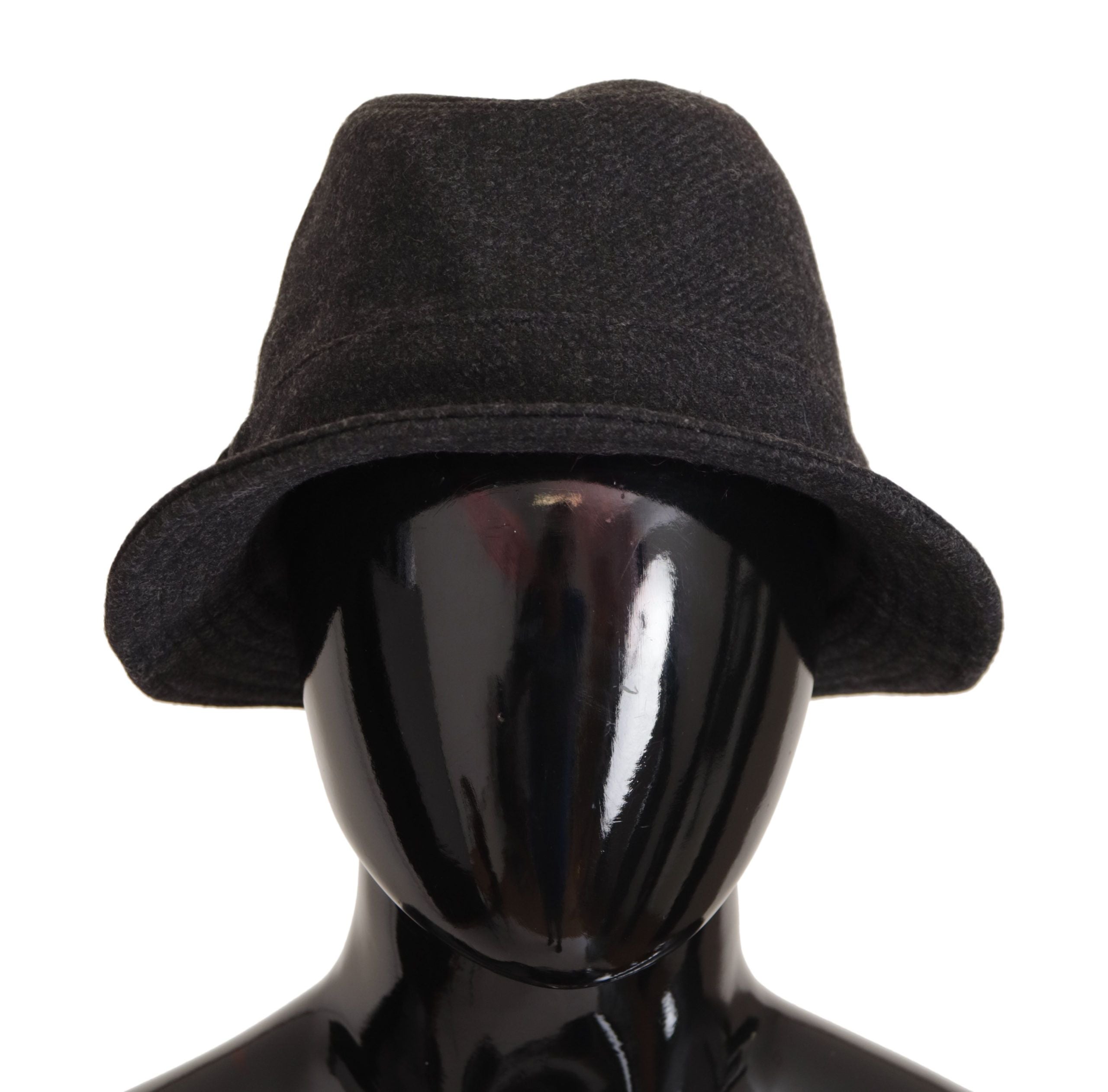 Gray Virgin Wool Logo Fedora Trilby Hat