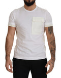 Weißes Kurzarm-T-Shirt mit Pattentasche