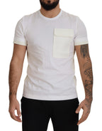 Weißes Kurzarm-T-Shirt mit Pattentasche