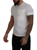 Weißes Kurzarm-T-Shirt mit Pattentasche
