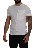 Weißes Kurzarm-T-Shirt mit Pattentasche