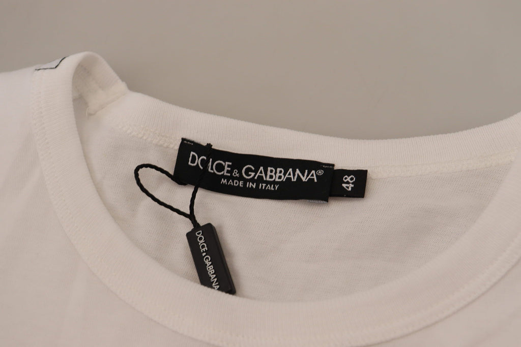 Weißes Kurzarm-T-Shirt mit Pattentasche