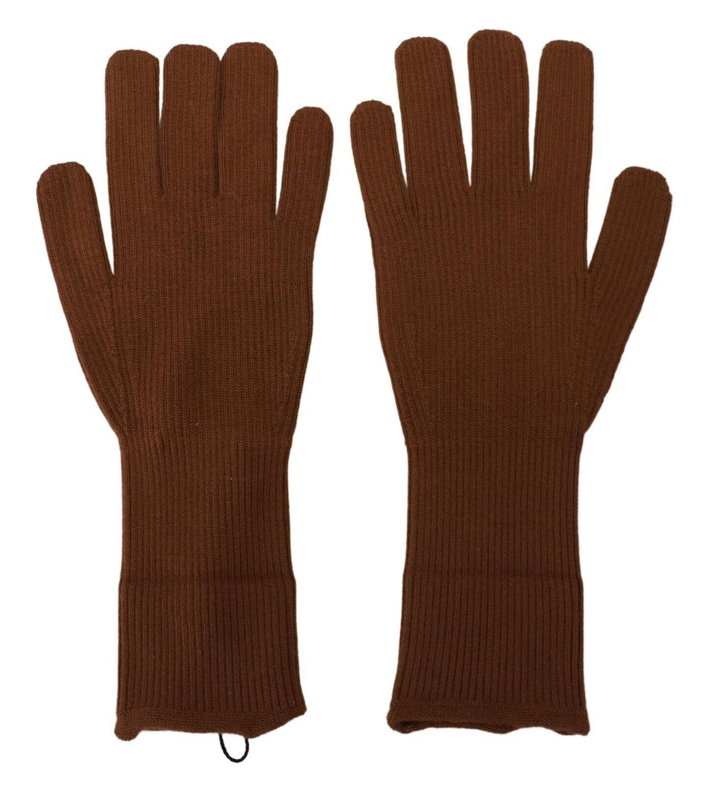 Braune Kaschmir gestrickte Fäustlinge Herren Handschuhe