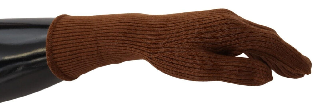 Braune Kaschmir gestrickte Fäustlinge Herren Handschuhe