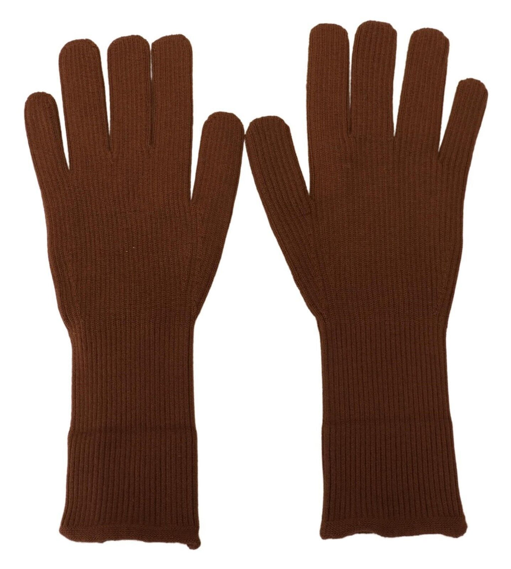 Braune Kaschmir gestrickte Fäustlinge Herren Handschuhe