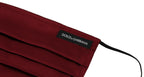 Maroon Silk Pleated Elastic Ear Strap One Size Face Mask