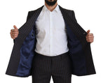Black Striped Wool Formal 2 Piece Suit