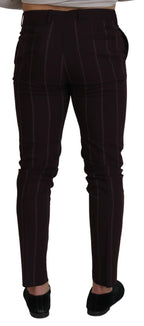 Brown Striped Men Trousers Cotton Pants