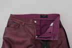 Magenta Cotton Men's Casual Harness Denim Jeans