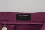 Magenta Cotton Men's Casual Harness Denim Jeans