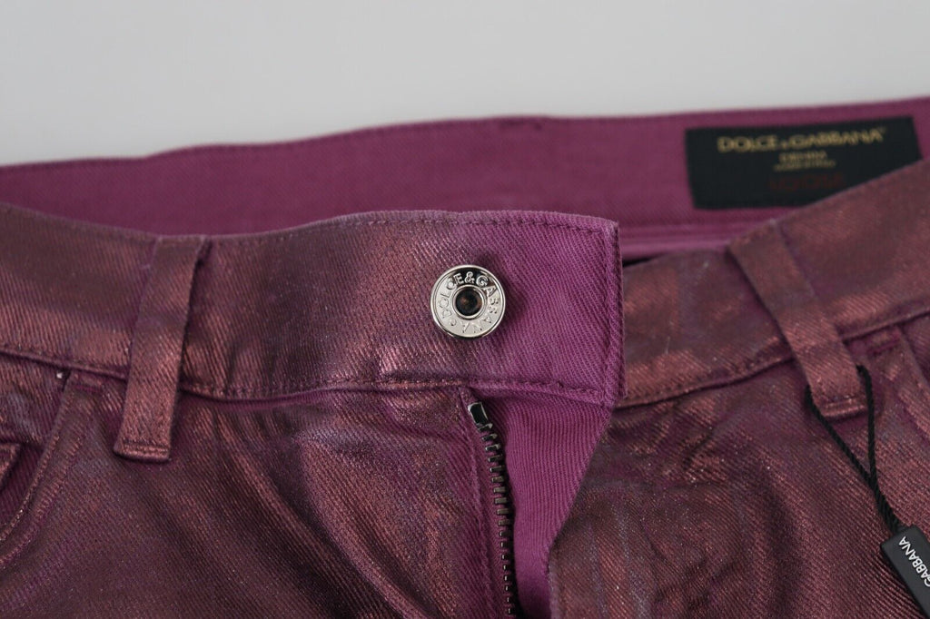 Magenta Cotton Men's Casual Harness Denim Jeans