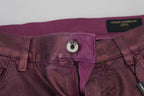 Magenta Cotton Men's Casual Harness Denim Jeans