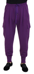 Lila Baumwoll-Cargohose Jogginghose