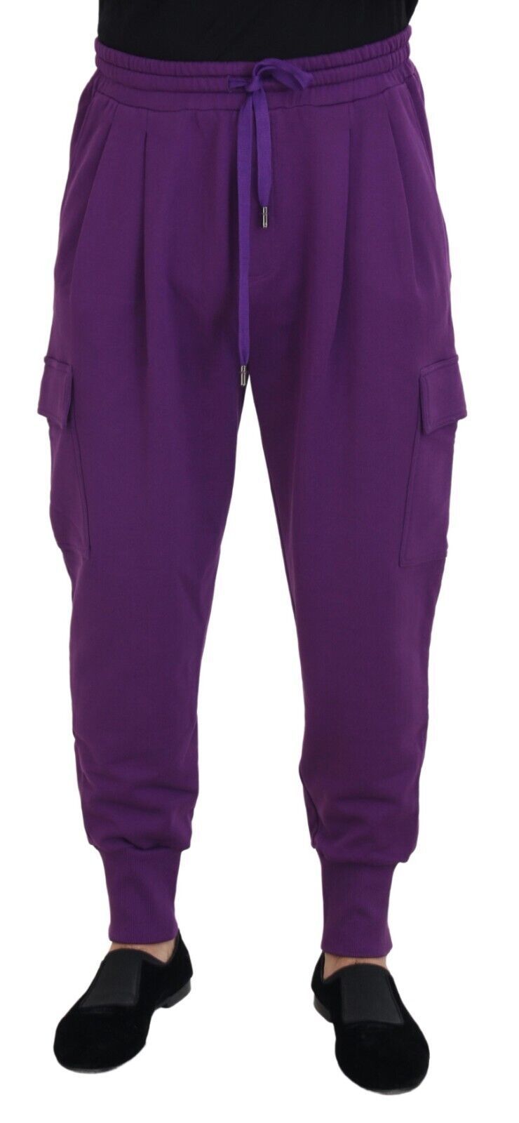 Lila Baumwoll-Cargohose Jogginghose