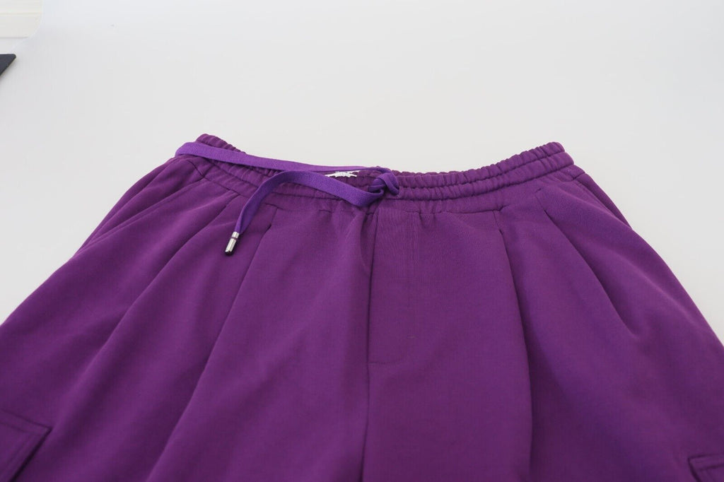 Lila Baumwoll-Cargohose Jogginghose