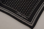 Quadratisches Taschentuch mit schwarzen Polka Dots und DG-Logo