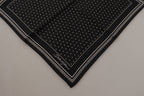 Quadratisches Taschentuch mit schwarzen Polka Dots und DG-Logo