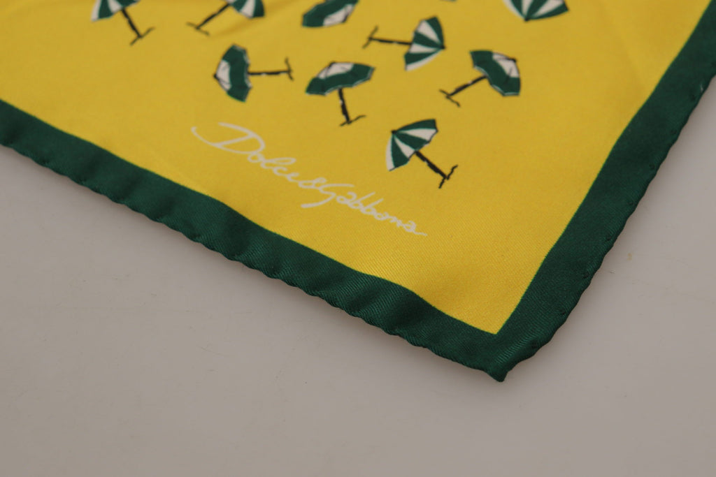 Gelb bedrucktes DG Logo Quadrat Herren Taschentuch Schal