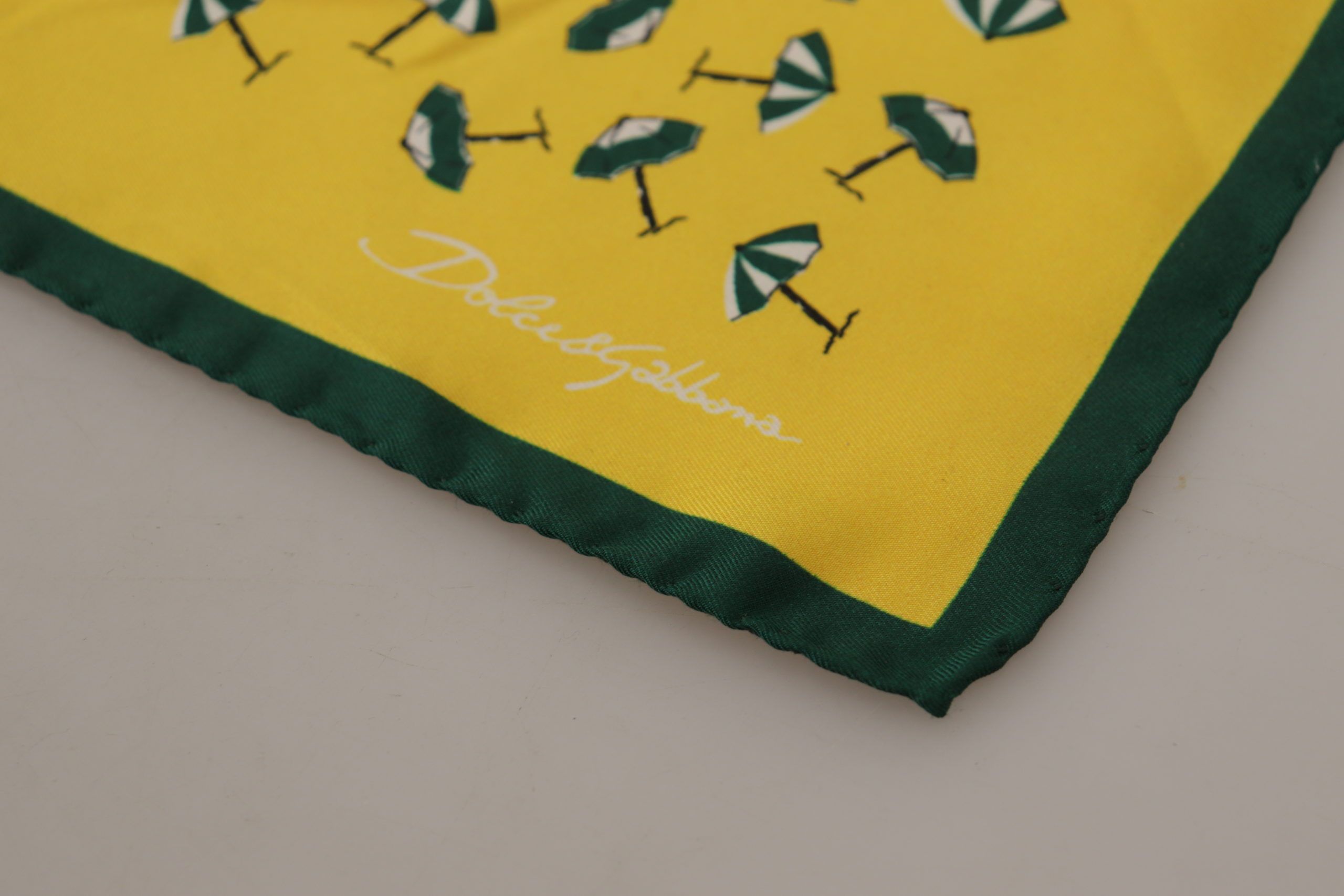 Gelb bedrucktes DG Logo Quadrat Herren Taschentuch Schal