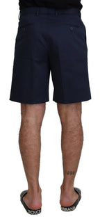 Blaue Chinoshorts aus Baumwoll-Stretch für die Freizeit