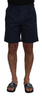 Blaue Chinoshorts aus Baumwoll-Stretch für die Freizeit