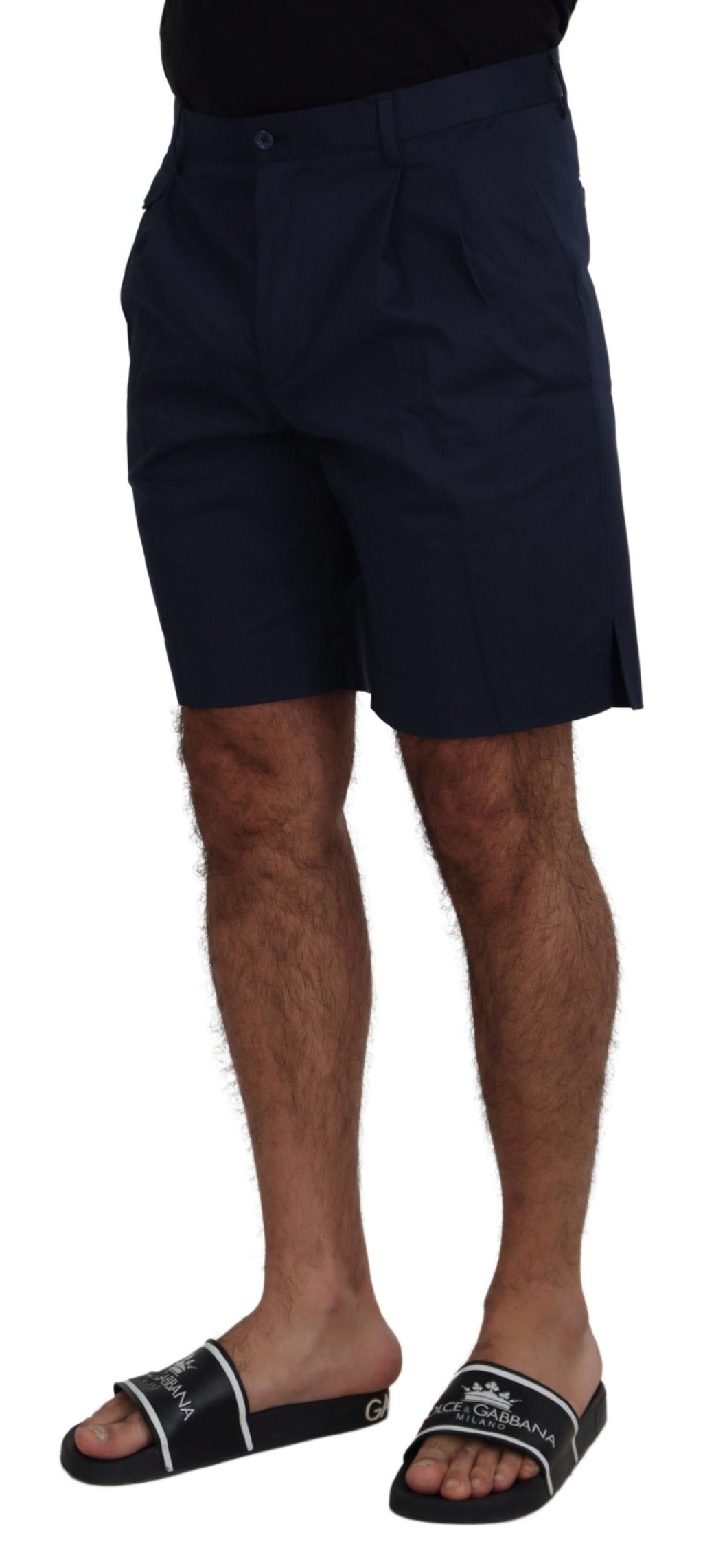 Blaue Chinoshorts aus Baumwoll-Stretch für die Freizeit