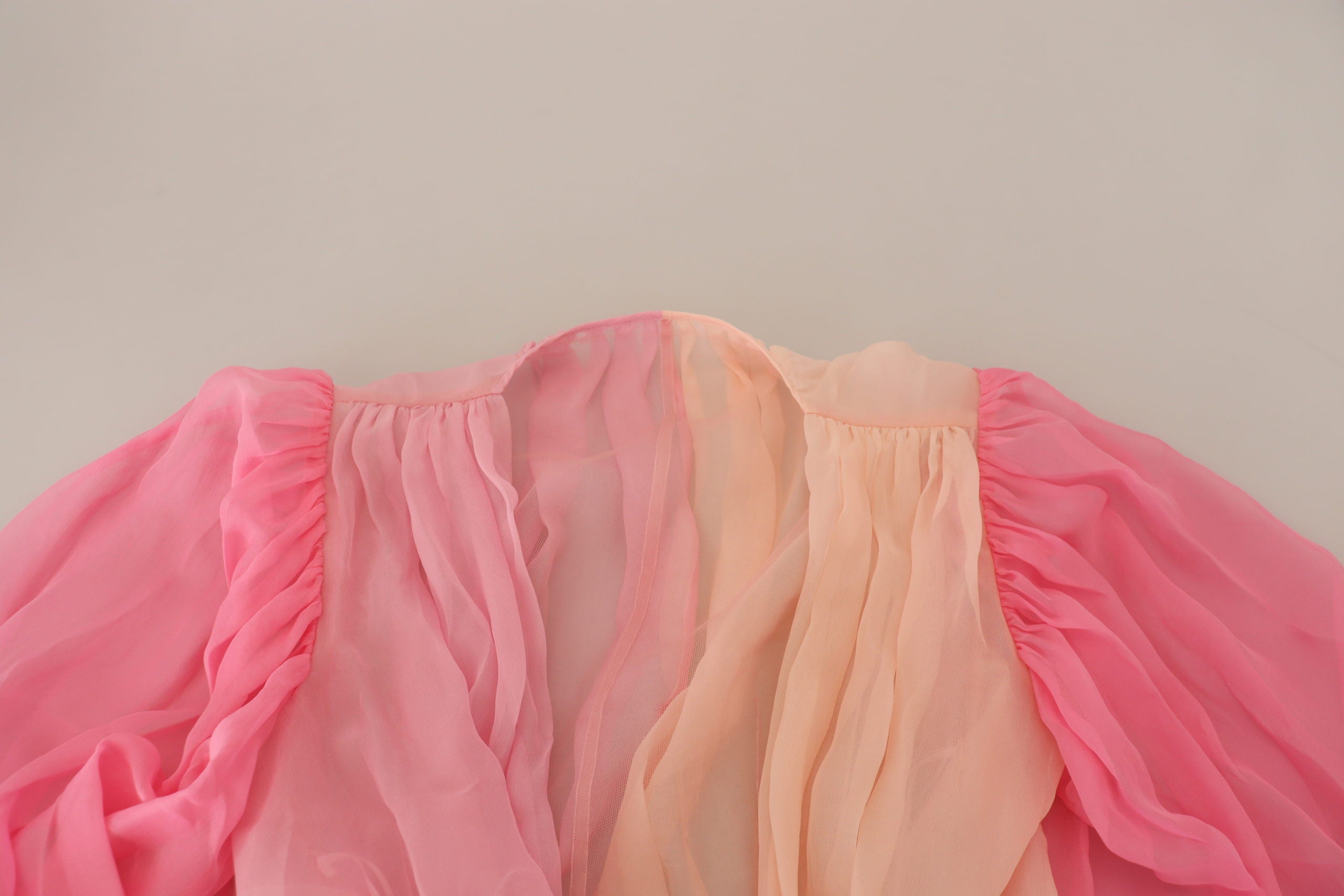 Seidenwickelbluse Langarm Rosa