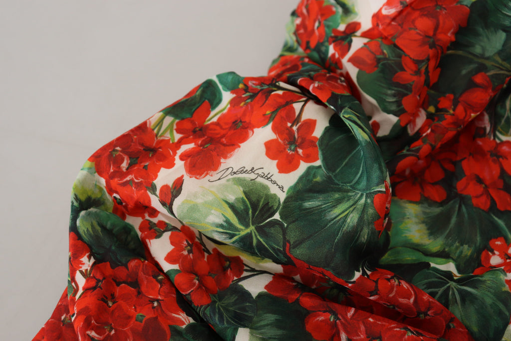 Mehrfarbiges Etui-Midikleid aus Geranium-Seide