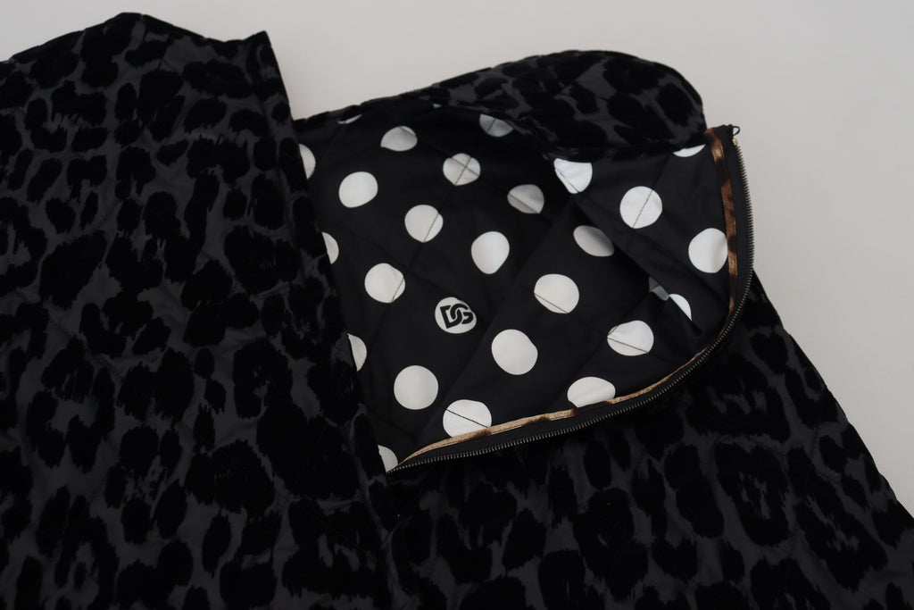 Schwarzes Leopard Shift-Minikleid aus Polyester