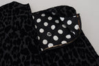 Schwarzes Leopard Shift-Minikleid aus Polyester