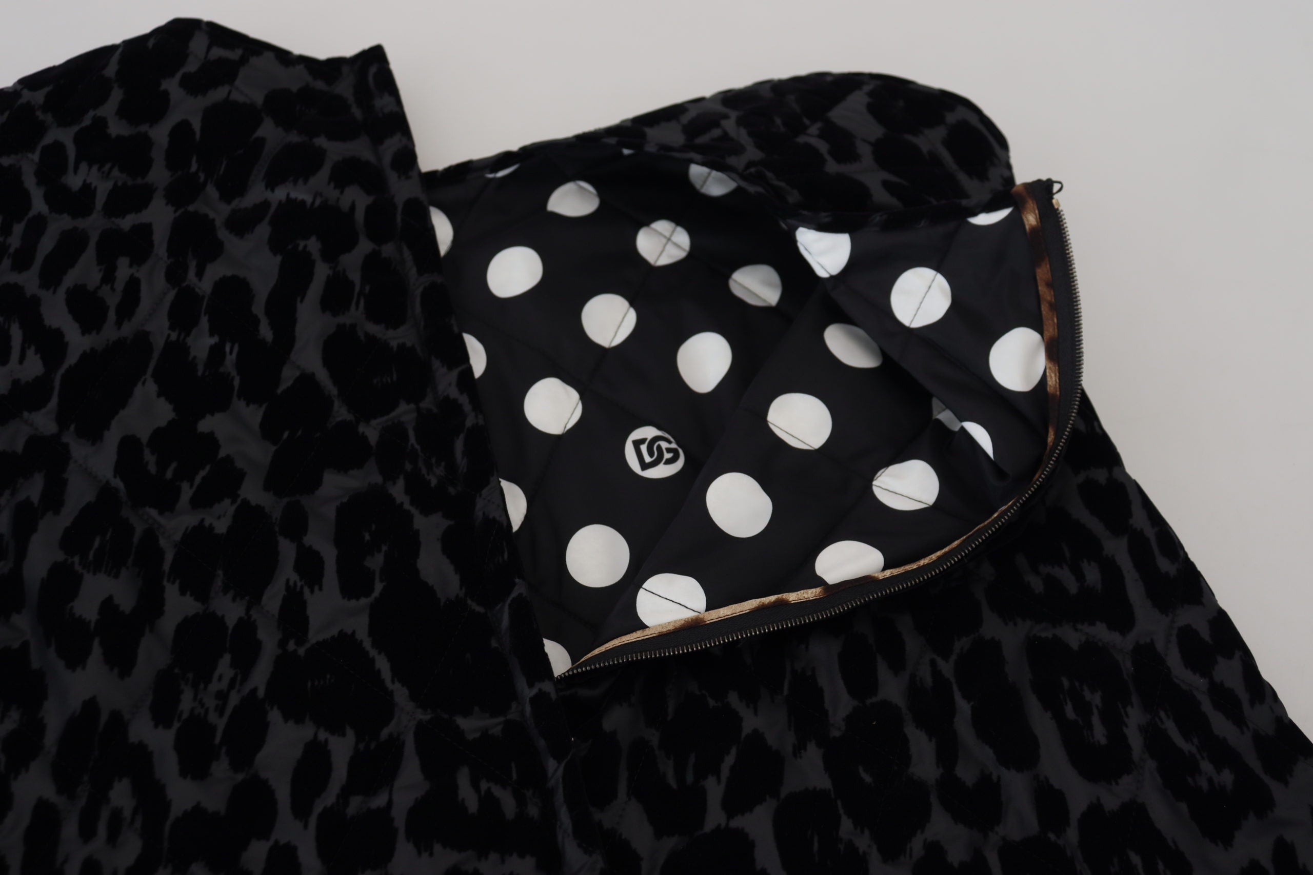 Schwarzes Leopard Shift-Minikleid aus Polyester