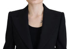 Schwarzer, einreihiger Blazer aus Wolle