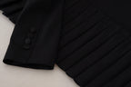 Schwarzer, einreihiger Blazer aus Wolle