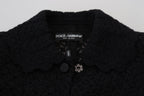 Black Button Down Long Blazer Cotton Jacket