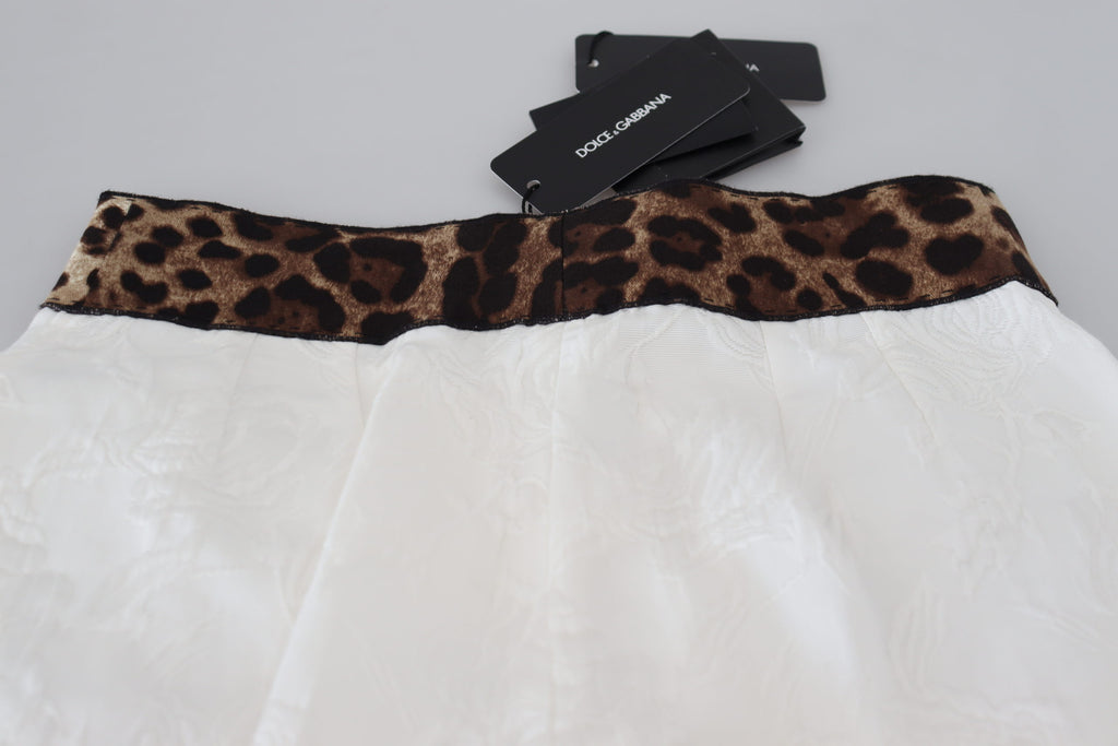 Weiß Leopard Muster High Waist Hose