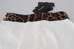 Weiß Leopard Muster High Waist Hose