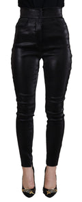 Schwarze Washed Cotton Skinny Denim Jeans