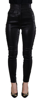 Schwarze Washed Cotton Skinny Denim Jeans