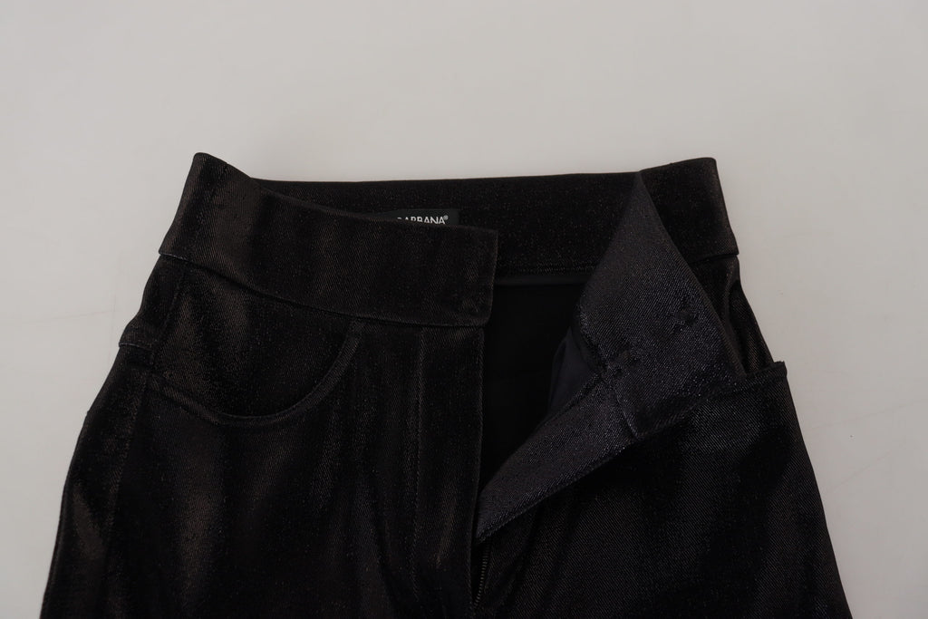 Schwarze Washed Cotton Skinny Denim Jeans