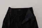 Schwarze Washed Cotton Skinny Denim Jeans