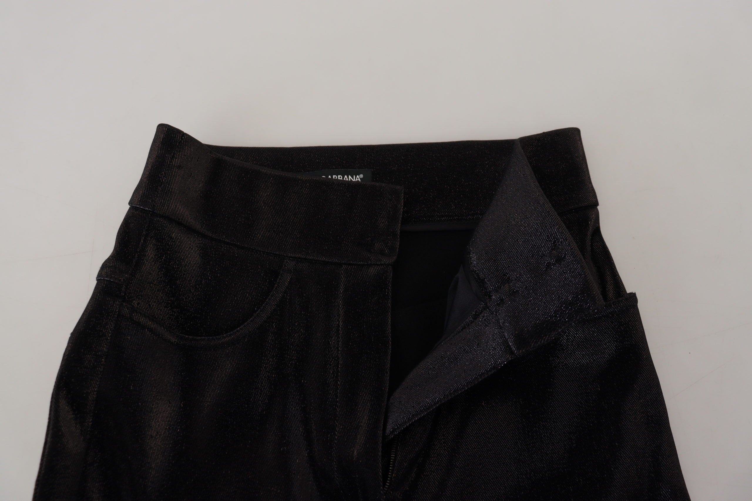 Schwarze Washed Cotton Skinny Denim Jeans