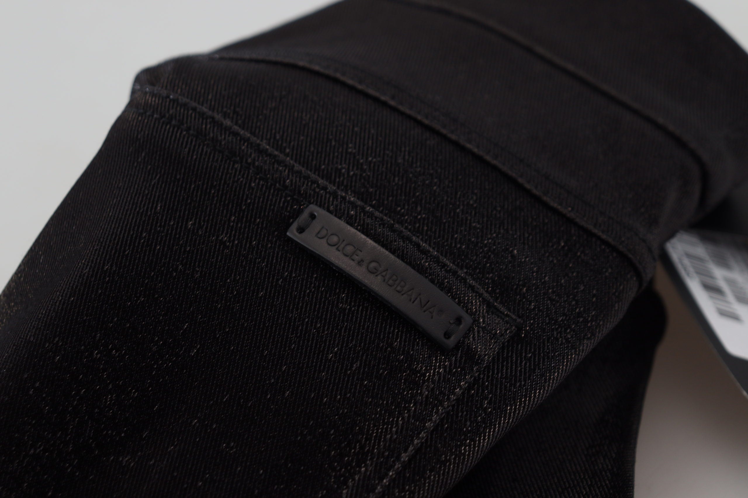 Schwarze Washed Cotton Skinny Denim Jeans