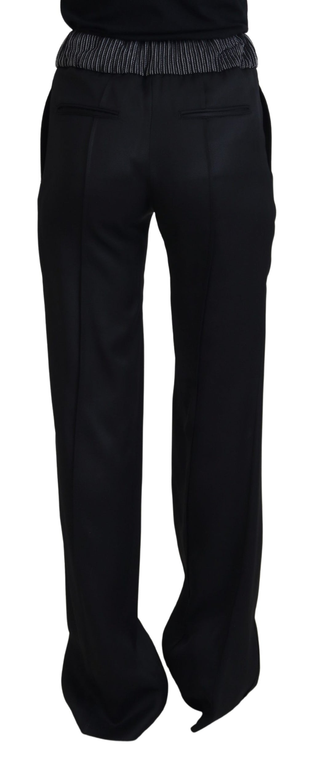 Schwarze Baumwollhose mit geradem Schnitt