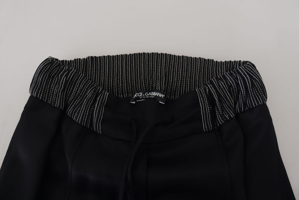 Schwarze Baumwollhose mit geradem Schnitt