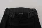 Schwarze Baumwollhose mit geradem Schnitt