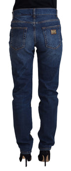 Schwarze Skinny-Jeans mit floraler Spitze vorne