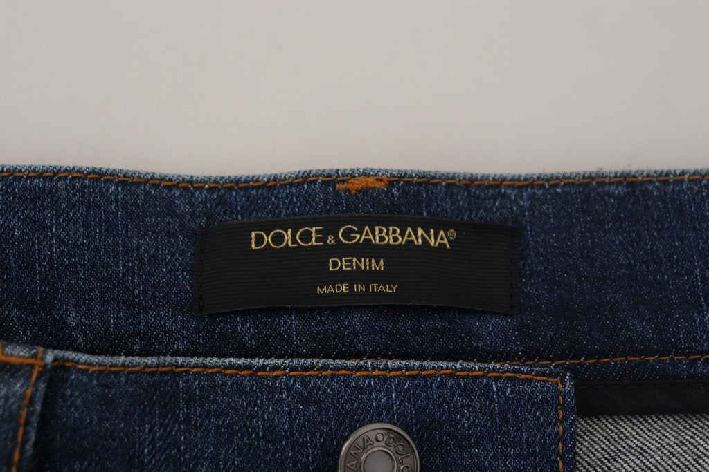 Schwarze Skinny-Jeans mit floraler Spitze vorne