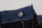 Schwarze Skinny-Jeans mit floraler Spitze vorne