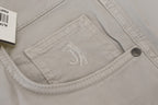 Gray Cotton Tapered Men Casual Pants