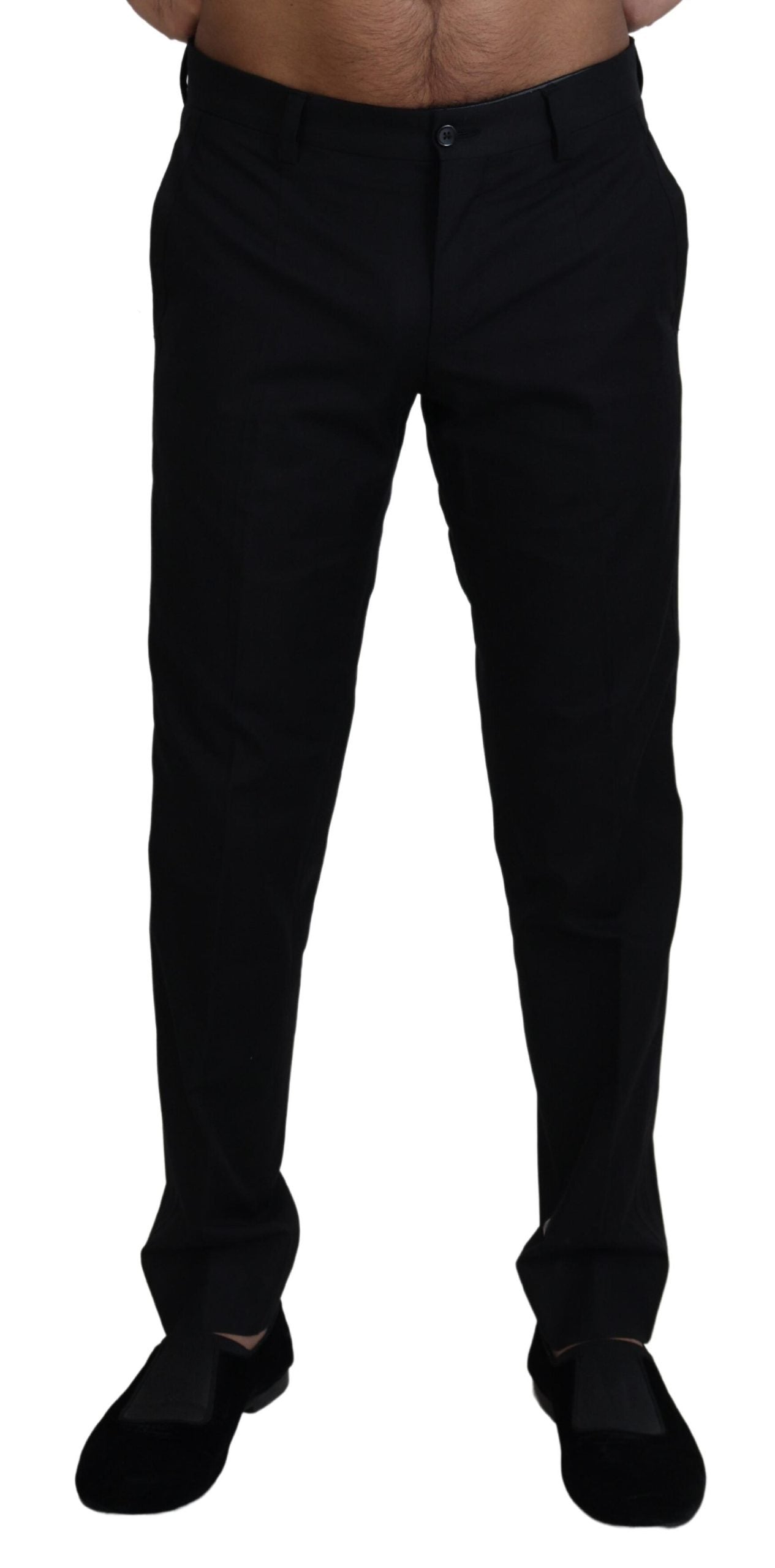 Elegante Chinohose aus schwarzer Baumwolle